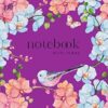 Notebook with Index: A5 Lined-Journal Organizer Medium with A-Z Alphabetical Sections | Watercolor Orchid Flower Bird Design Purple