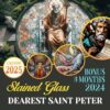 Stained Glass Dearest Saint Peter Calendar 2025: 15 Months From Oct 2024 to December 2025 for Organizing & Planning Giftable Perfect Gift for Birthday, All Holiday