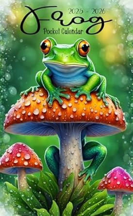 Frog Pocket Calendar 2025-2026: Small 2-Year Monthly Planner For Purse