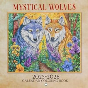 Mystical Wolves 2025 2026 Calendar Coloring Book: Guardian Spirits of the Night