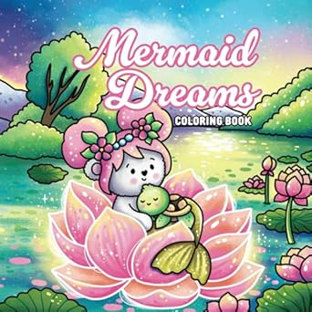 Mermaid Dreams Coloring Book: A Magical Collection of Hand-Drawn Pages Featuring Adorable Fuzzy Animal Mermaids