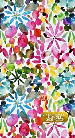 2025-26 Watercolor Garden 2-Year Pocket Planner (24-Month Calendar)
