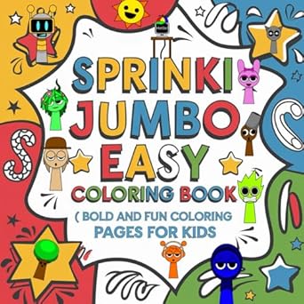 SPRUNKl Jumbo Easy Coloring Book | Bold and Fun Coloring Pages for Kids (8.5 x 8.5 inches, 54 Pages) | Perfect Gift for Holidays: Ages 4-8 and Teens ... Coloring Book for Creativity and Relaxation