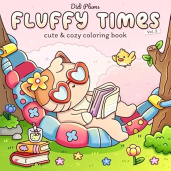Fluffy Times Vol. 2: Coloring Book for Adults & Teens Featuring Adorable Animal Characters in Cute and Cozy Daily Moments