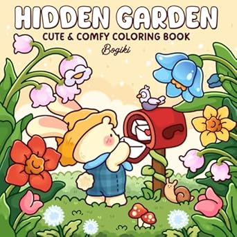 Hidden Garden: A Cute & Comfy Coloring Book for Teens and Adults Featuring Adorable Animals and Nature Scenes for Relaxation and Stress Relief