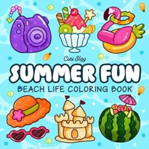 Summer Fun: Adult Coloring Book Featuring Summer Items, Animals, Flowers, and Cozy Activities, Bold and Easy Designs for Creative and Relaxing Moments