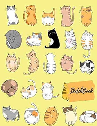 Sketch book: Cute cat: Sketch Pad for Drawing, Doodling, Writing and Painting (8,5 in X 11 in)-100 pages