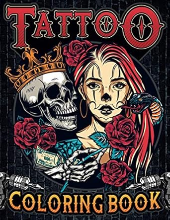 Tattoo Coloring Book: Ultimate tattoo coloring book for adults relaxation with 50 amazing flash & designs | Neo & American traditional, New & Old ... Women, Men and Teens | Gift for Tattoo Lovers