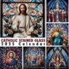 Catholic stained glass 2025 Calendar: 12 Months of breviary Liturgical from January to December 2k25,Square 8.5x8.5 Inches For Organizing and Planning ... decorative depicted as Kalendar, Calendrier,