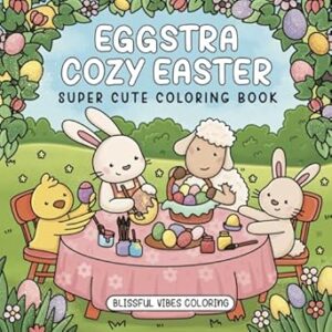 Eggstra Cozy Easter: Super Cute Coloring Book for Adults & Teens with Adorable Spring Animals to Relax, Relieve Stress, and Embrace Hygge Vibes