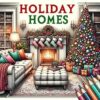 Holiday Homes Adult Coloring Book: Festive Cozy Houses for Yuletide and Winter Holidays